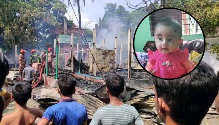  আগুনে পুড়ে অঙ্গার হলো শিশু