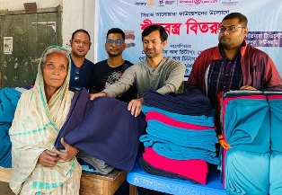 চা শ্রমিকদের মাঝে শীতবস্ত্র বিতরণ
