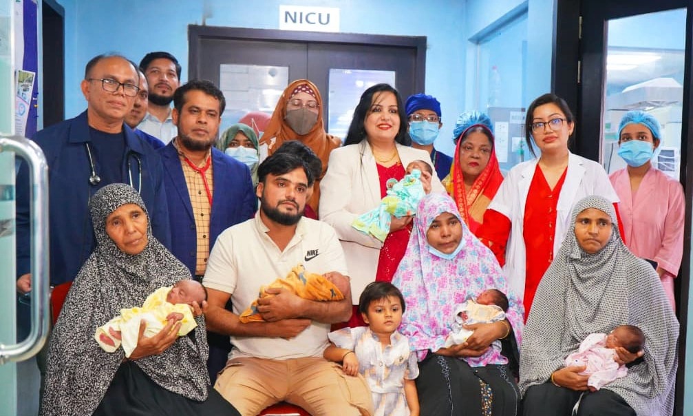 একে একে ঘরে ফিরল জমজ ৫ শিশু  